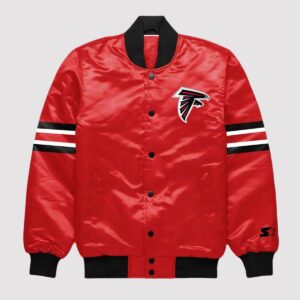 Atlanta Falcons Button Down Red Varsity Jacket