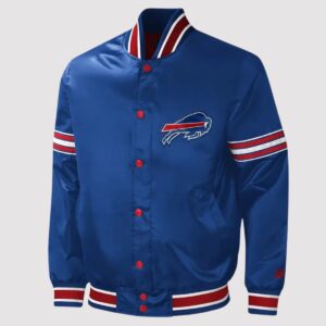 Buffalo Bills Midfield Royal Satin Varsity Jacket
