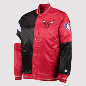 Chicago Bulls NBA 75th Anniversary Leader Color Block Satin Jacket
