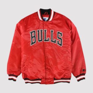 Chicago Bulls Starter Red Satin Varsity Jacket