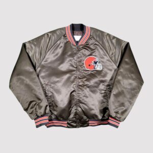 Cleveland Browns 80s Bomber Satin Jacket