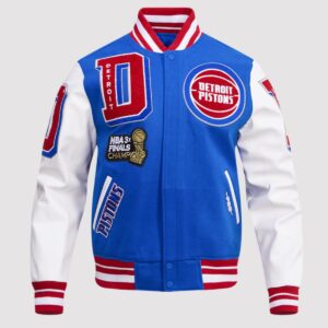 Detroit Pistons NBA 3x Finals Champions Mash Up Varsity Jacket