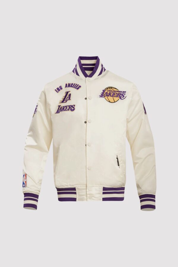 Los Angeles Lakers Retro Classic Rib Satin Varsity Jacket