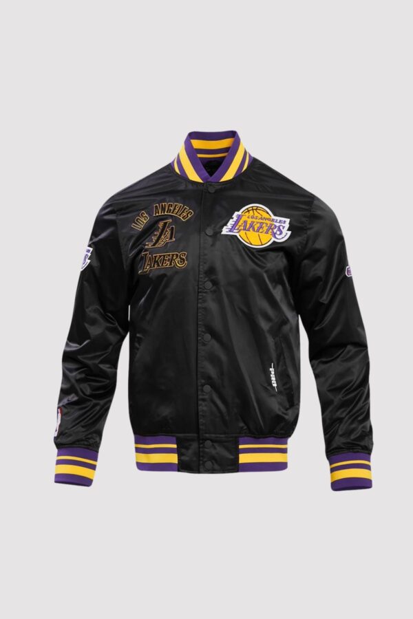 Los Angeles Lakers Retro Classic Rib Satin Varsity Jacket