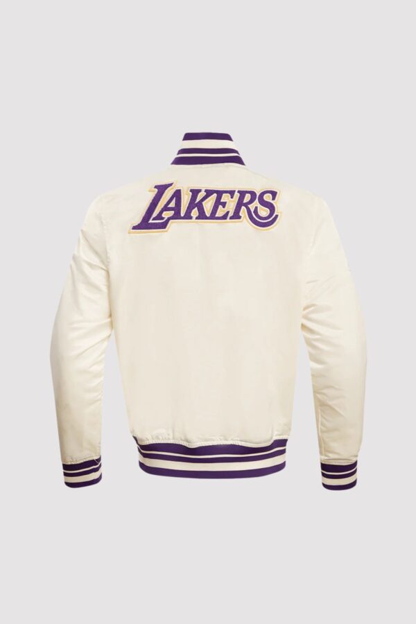 Los Angeles Lakers Retro Classic Rib Satin Varsity Jacket
