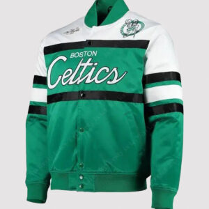 Hardwood Classics Boston Celtics Green White Varsity Jacket