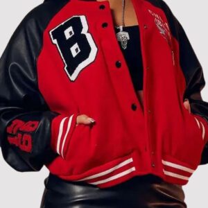 Chicago Bulls Cropped Red/Black Varsity Jacket