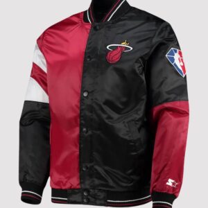 Miami Heat 75th Anniversary Leader Satin Varsity Jacket