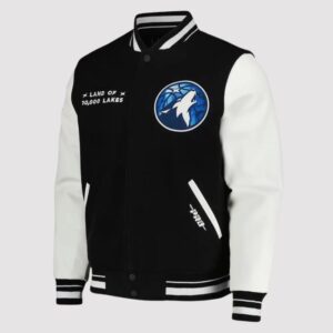 Minnesota Timberwolves City Edition Black/White Varsity Jacket