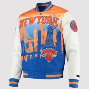 New York Knicks White Finals Champions Full-zip Varsity Jacket