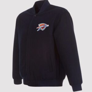 Oklahoma City Thunder Navy Blue Wool Varsity Jacket