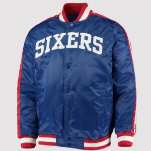 The Offensive Philadelphia 76ers Satin Full-Snap Varsity Jacket