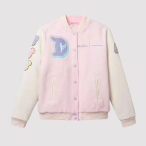 Women Disneyland Pink Varsity Jacket