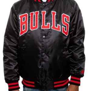 Chicago Bulls Black Satin Jacket