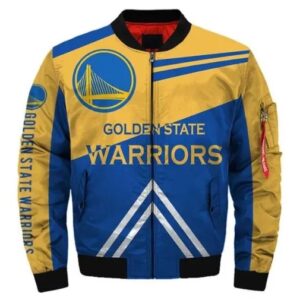 Golden State Warriors Yellow and Blue Bomber Jacket
