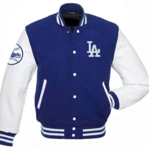 Los Angeles Dodgers Blue and White Letterman Jacket