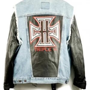 WWE Triple H Denim Leather Jacket