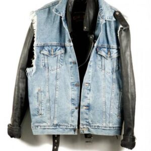 WWE Triple H Denim Leather Jacket