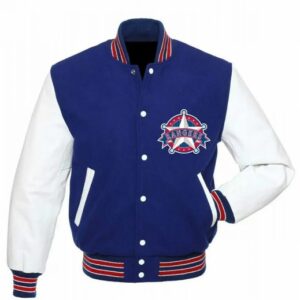 Texas Rangers Blue and White Letterman Jacket