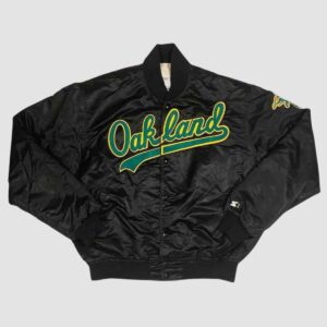 Oakland Athletics 90’s Script Black Varsity Jacket