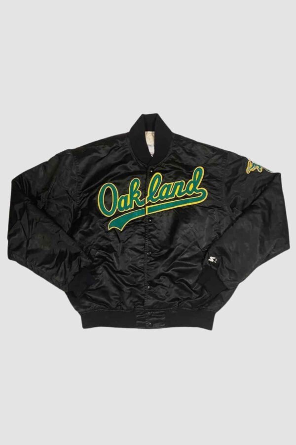 Oakland Athletics 90’s Script Black Varsity Jacket