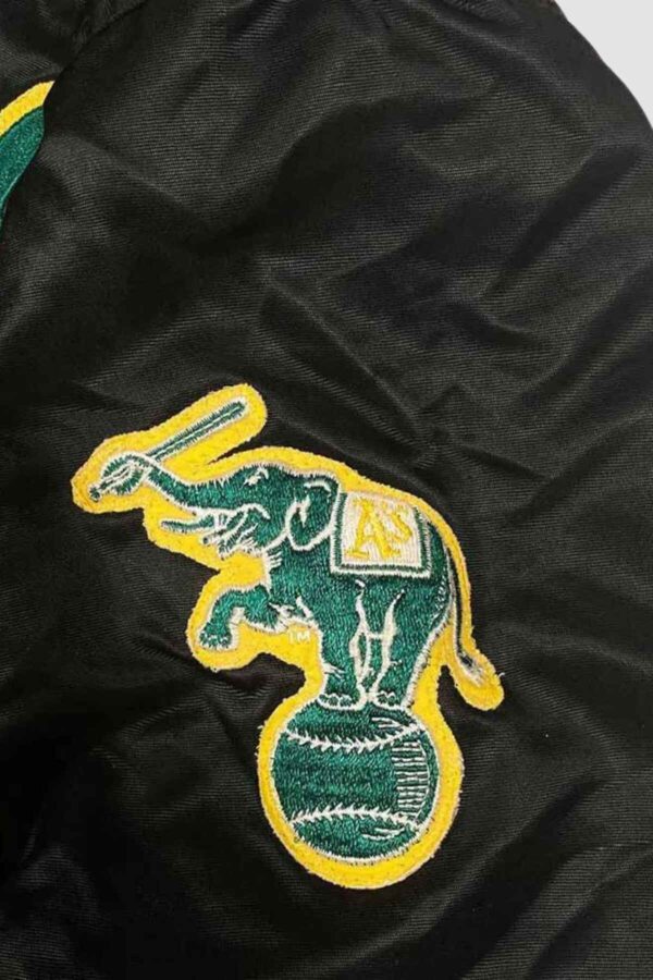 Oakland Athletics 90’s Script Black Varsity Jacket