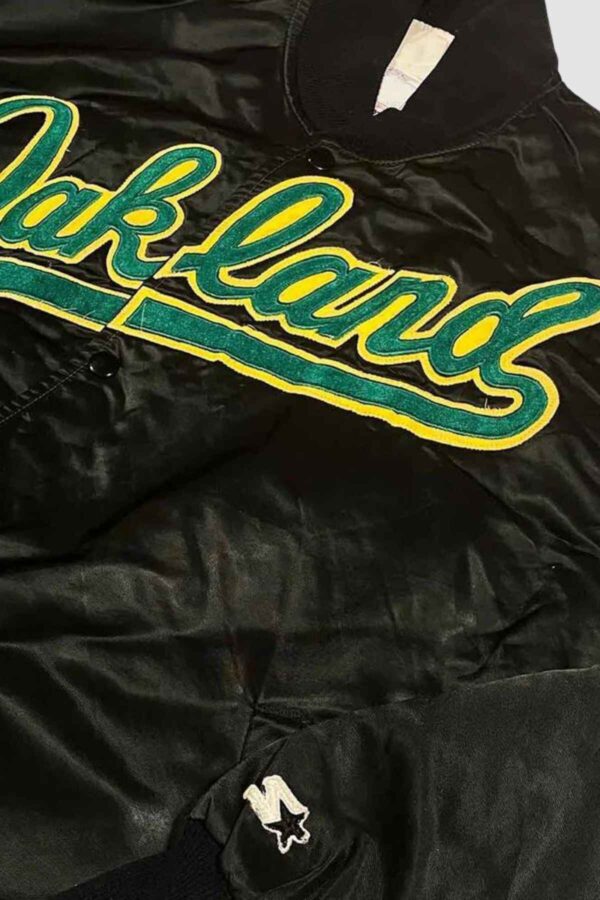 Oakland Athletics 90’s Script Black Varsity Jacket