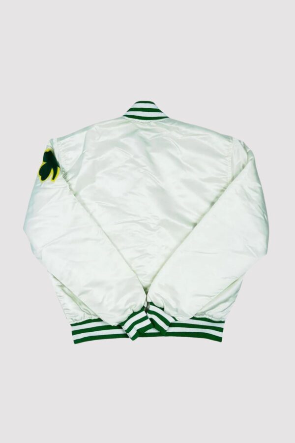 Boston Celtics 90’s White Satin Bomber Jacket