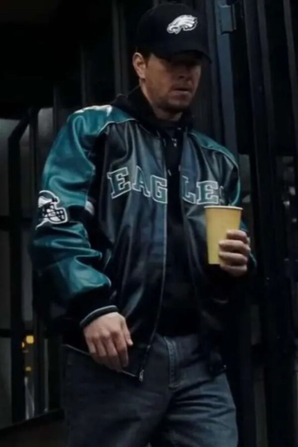 Mark Wahlberg Shooter Eagles Leather Varsity Jacket