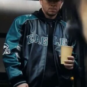 Mark Wahlberg Shooter Eagles Leather Varsity Jacket