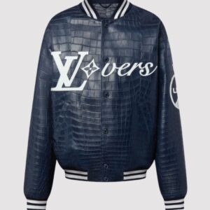 Mens Louis Vuitton Vers 2024 Blue Varsity Jacket