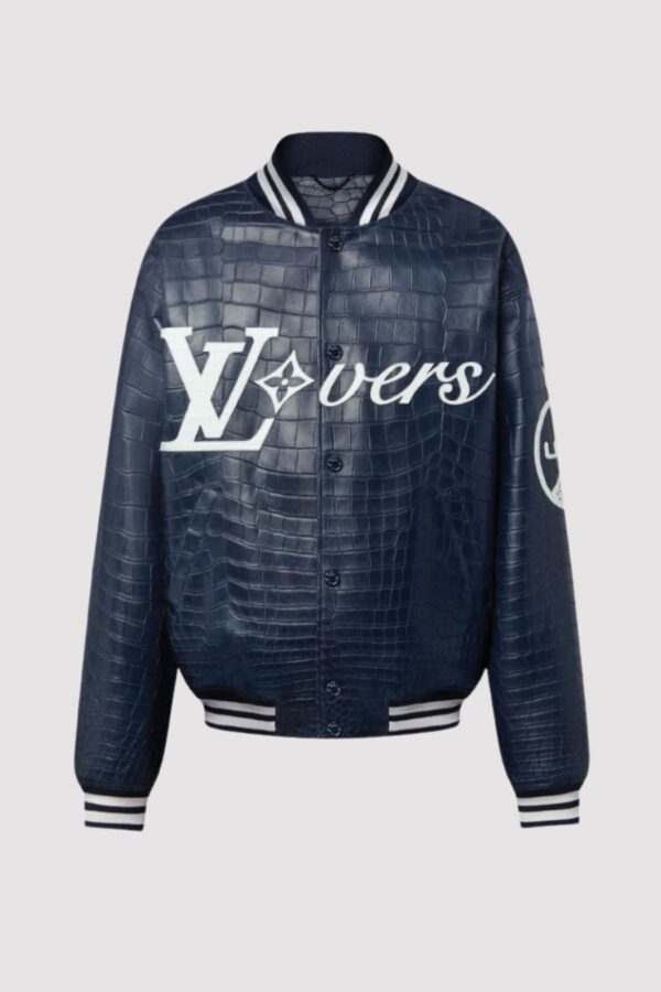 Mens Louis Vuitton Vers 2024 Blue Varsity Jacket