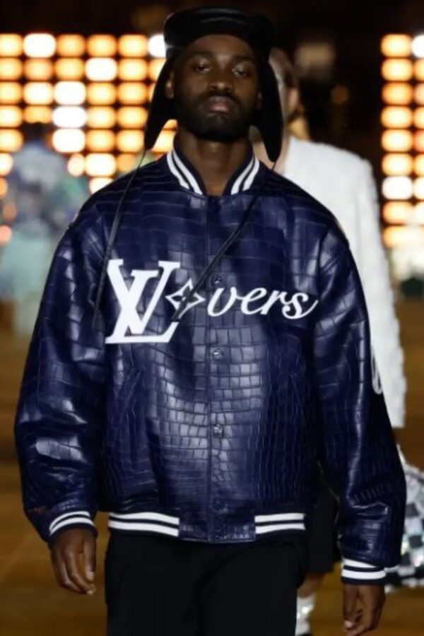 Mens Louis Vuitton Vers 2024 Blue Varsity Jacket