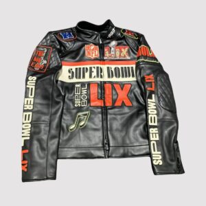 NFL Super Bowl 59 Men’s Pinnacle Moto Leather Jacket