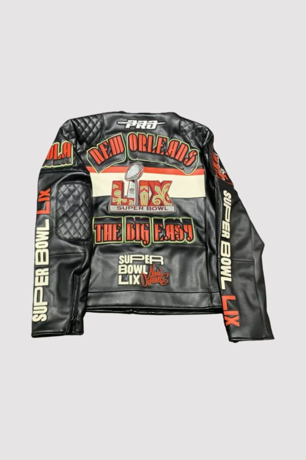 NFL Super Bowl 59 Men’s Pinnacle Moto Leather Jacket