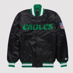 Starter Philadelphia Eagles Blackout Satin Varsity Jacket