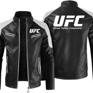 UFC Black Real Leather Jacket