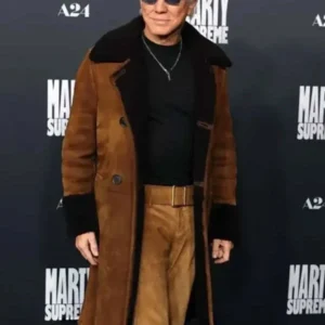 Baz Luhrmann Marty Supreme Movie Premiere Suede Coat