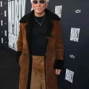 Baz Luhrmann Marty Supreme Movie Premiere Suede Coat