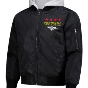 CM Punk Black Hooded Bomber Jacket