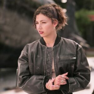 Lift 2024 Ursula Corbero Leather Bomber Jacket