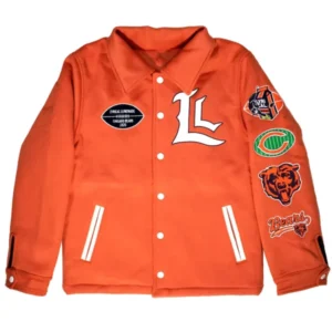 Chicago Bears Lyrical Lemonade Orange Varsity Jacket