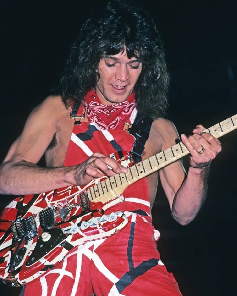 Eddie Van Halen Red and Black Jumpsuit Eddie Van Halen Red and Black Jumpsuit