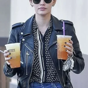 LA Lucy Hale Black Leather Jacket