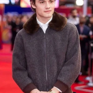 Jay Kelly Louis Partridge Brown Fur Jacket