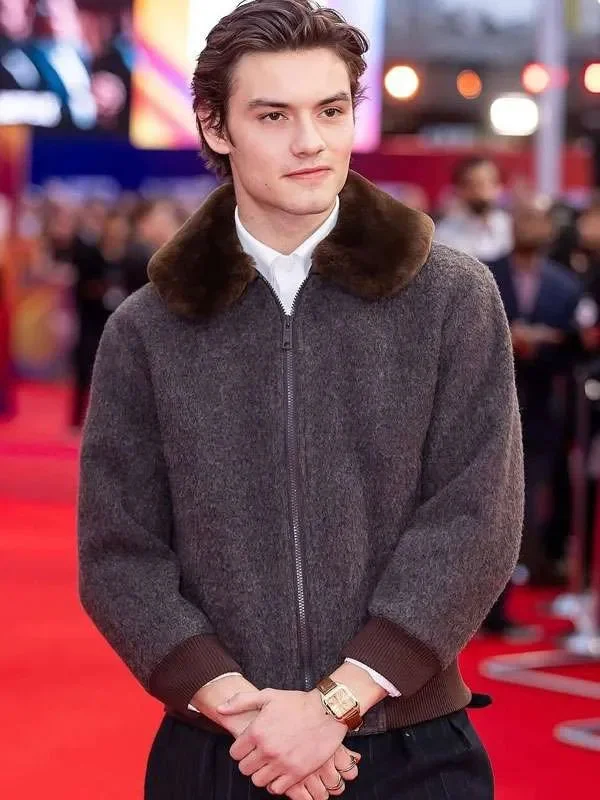 Jay Kelly Louis Partridge Brown Fur Jacket Jay Kelly Louis Partridge Brown Fur Jacket