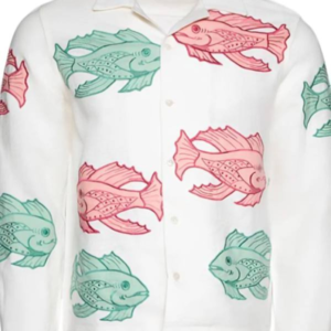 Platonic S2 Seth Rogen Fish Printed Jacket
