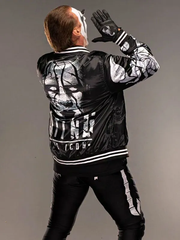 Sting AEW Printed Black Varsity Jacket Sting AEW Printed Black Varsity Jacket