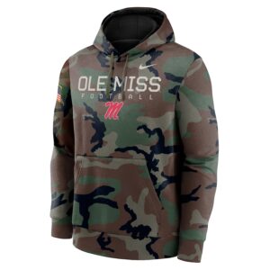 Mens NIKE Ast Mississippi Rebels 2024 Military Appreciation Hoodie