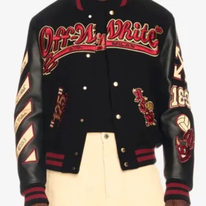 AC Milan x Off-White 125th Anniversary Varsity Jacket